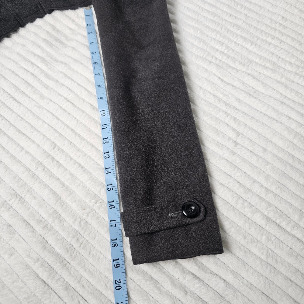 IN San Francisco Women Charcoal Gray Button Front Belted Coat Size S - Picture 5 of 13